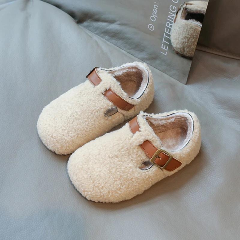 Новые зимние детские повседневные туфли однотонные модные хлопковые туфли для девочек — фото 5