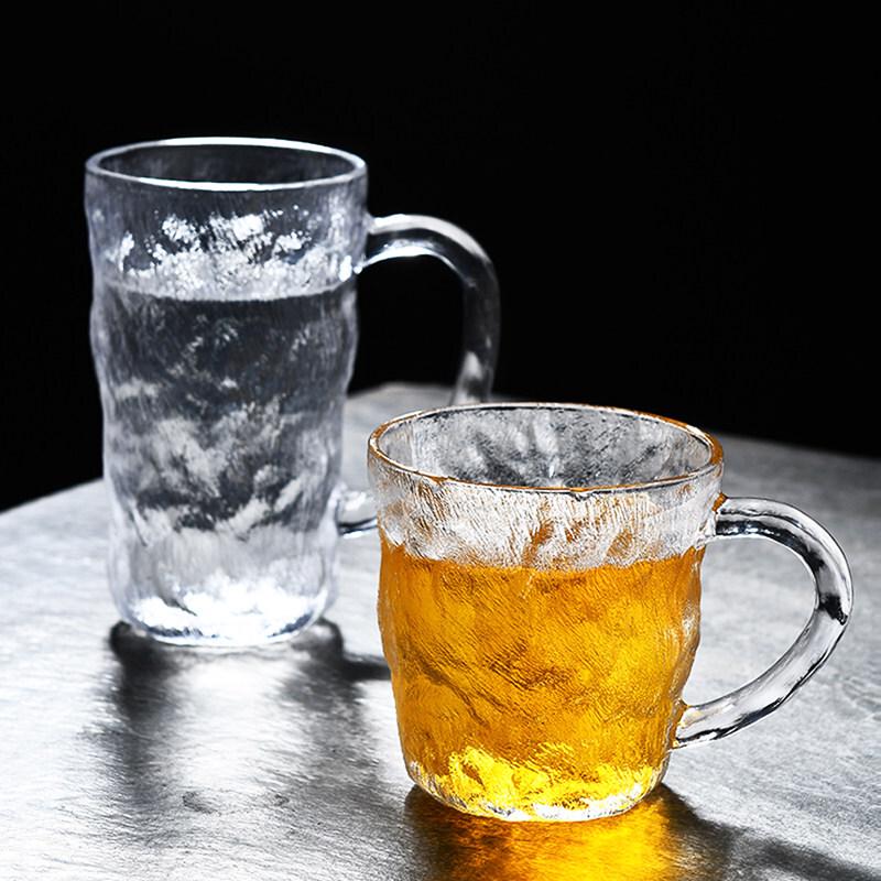 ZISIZ Glacier Pattern Glass Mug with Handle
