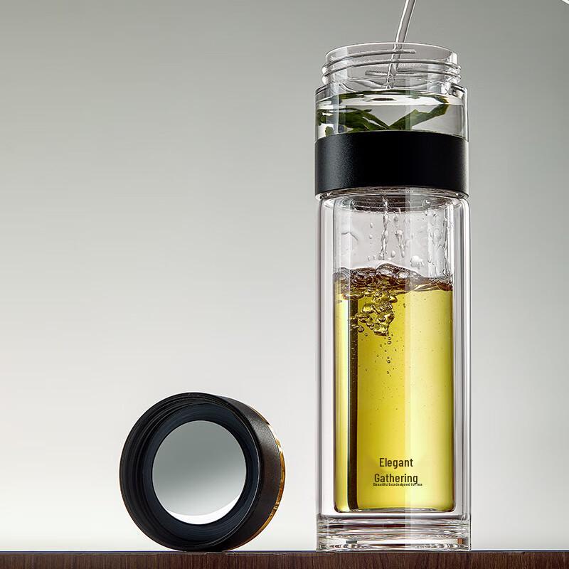 Yaji Double-Wall Glass Tea Infuser Bottle