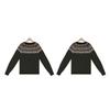 Höst Vinter Vintage Dam Stickad Tröja Patchwork Slim Dam Pullover