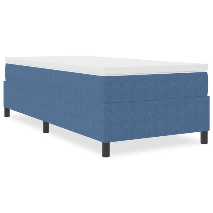 VidaXL Lit Box Spring Bleu 90x200 cm Tissu en velours côtelé 3337390