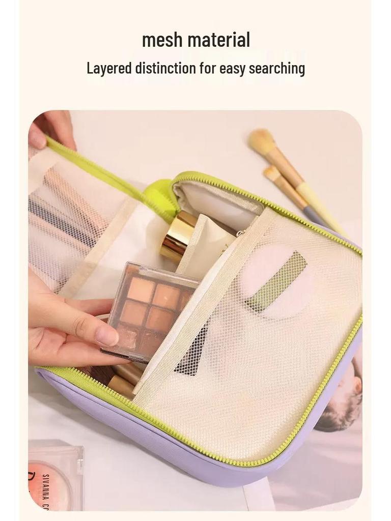Portable Large Capacity Cute Makeup Bag with Hook for Travel and Business Trips