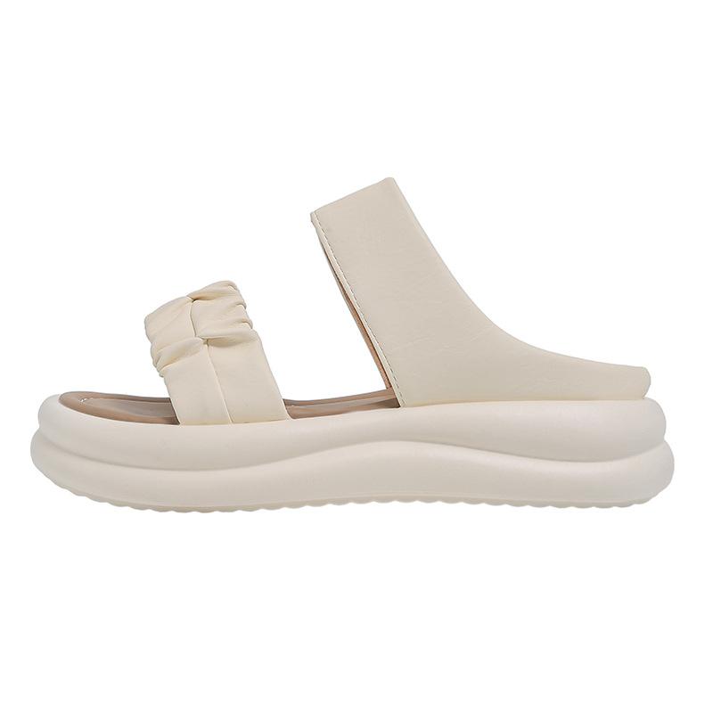 thick-soled Roman sandals, womanly socialite height-enhancing beach shoes 2025 summer wear, non-slip soft-soled student sandals