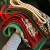 Plush Jacquard Knitted Scarf Thicken Fair Isle Style Shawl Retro Winter Cashmere Scarves  Women/Men