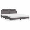 VidaXL Bed with Mattress, Upholstered Bed with Headboard Cushion, Double Bed, Adult Bed, Bedroom Furniture 3208813