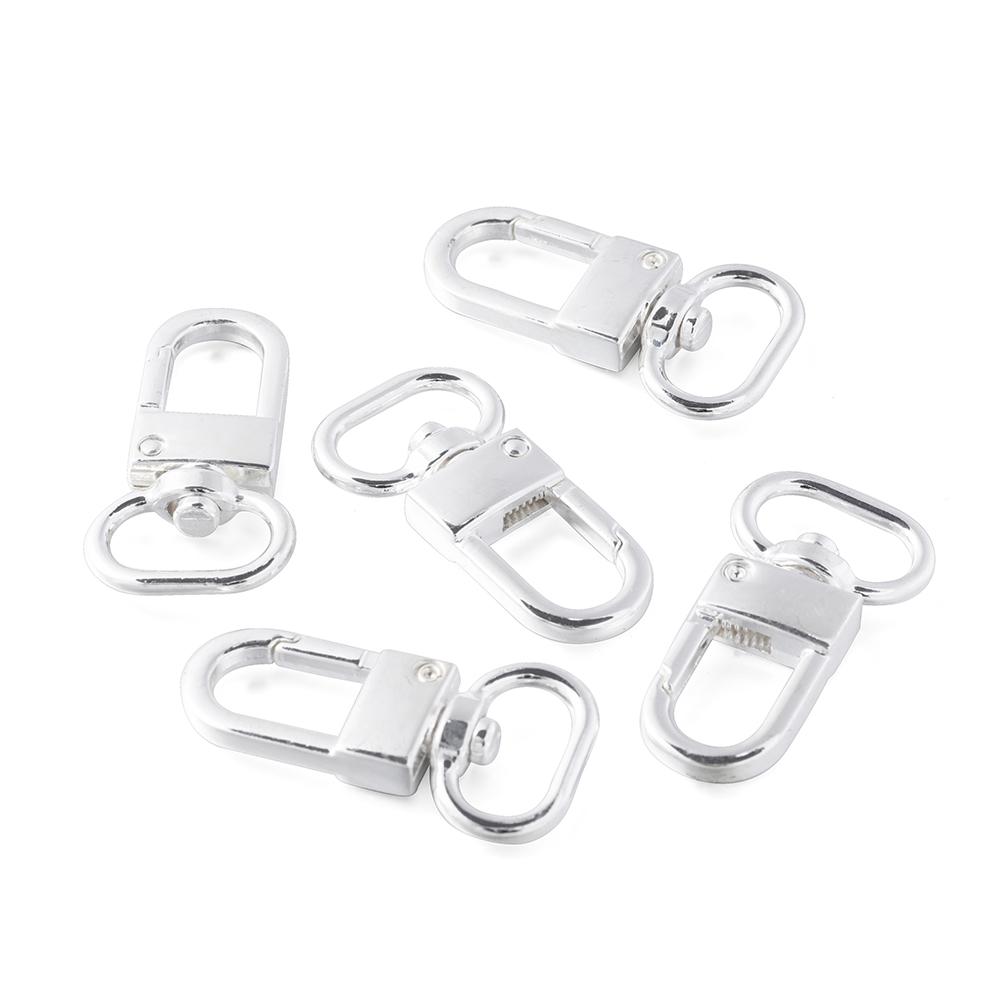 5Pcs/Lot Alloy Swivel Lobster Clasp Clips Key Hook Keychain Split Key Ring Findings Clasps for Keychains Jewelry Making Supplies