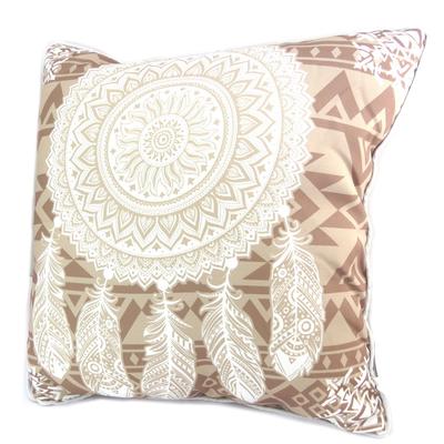 [P3541] - Designerkissen 'Boho' braun beige (Traumfänger) - 30 cm