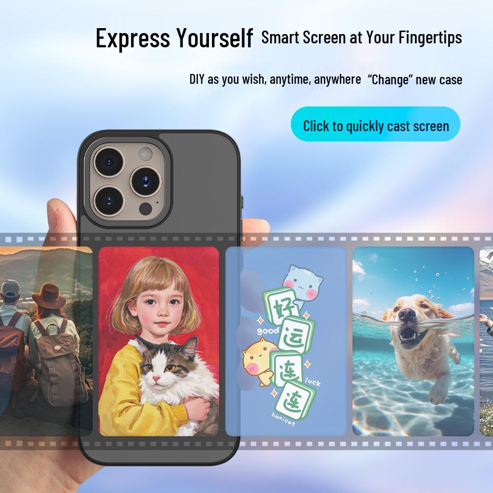 4-inch E-ink NFC Phone Case with Screen Mirroring for Apple 13-16
