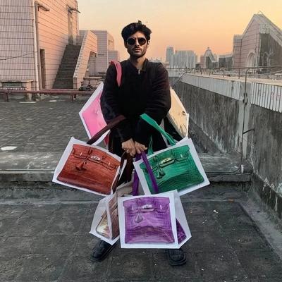 Bolsas de Comestibles Creativas de Parodia de Blogger para Mujer, Bolso de Mano de Gran Capacidad con Estampado, Bolsa de Compras, Bolsa de Comestibles Tejida, Bolsas Tote Divertidas