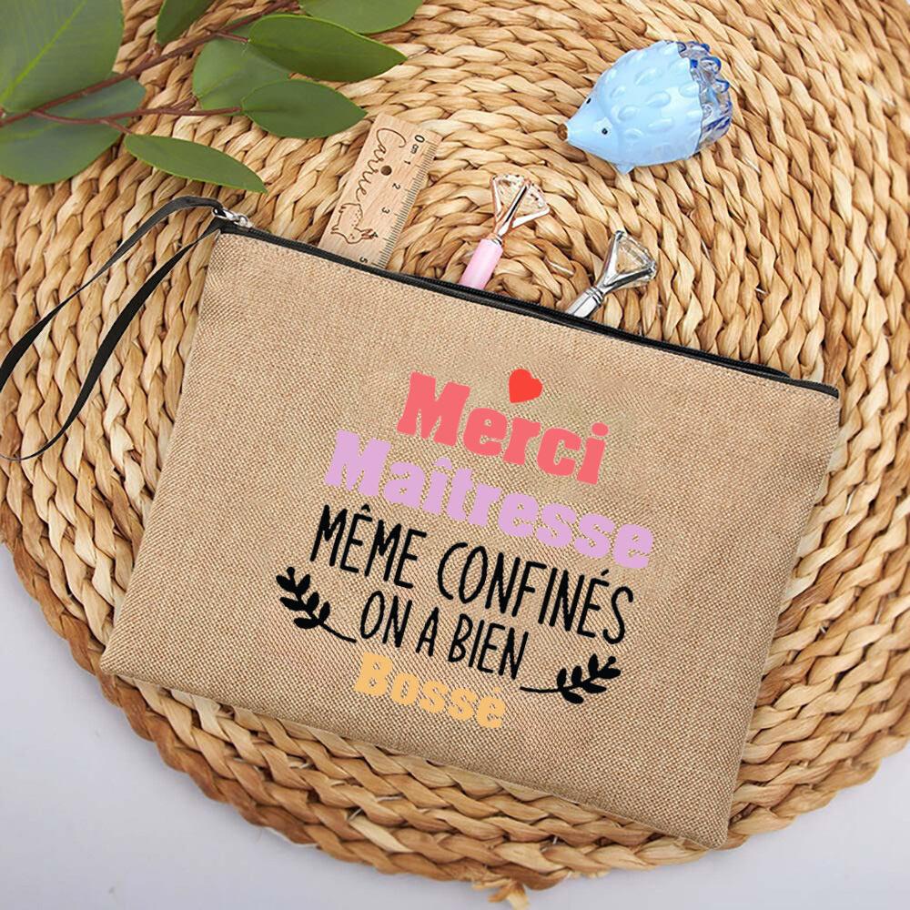 A Wonderful Teacher You Never Forget Thank You for Everything Printed Cosmetic Bag Women Travel Makeup Bags Gift for Teachers