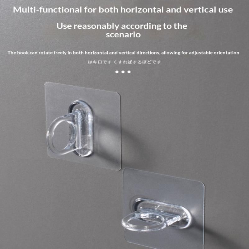 

10Pcs Multifunctional Wall-Mounted Round Hooks Free Punching Seamless Paste Storage Rack Kitchen Bathroom Household Ring Hange 1