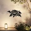 Metal Peony Wall Art 15.75x8.43 Inch Black Floral Sculpture Modern Minimalist Home Decor Living Room Office Housewarming Gift Mother Father Holiday