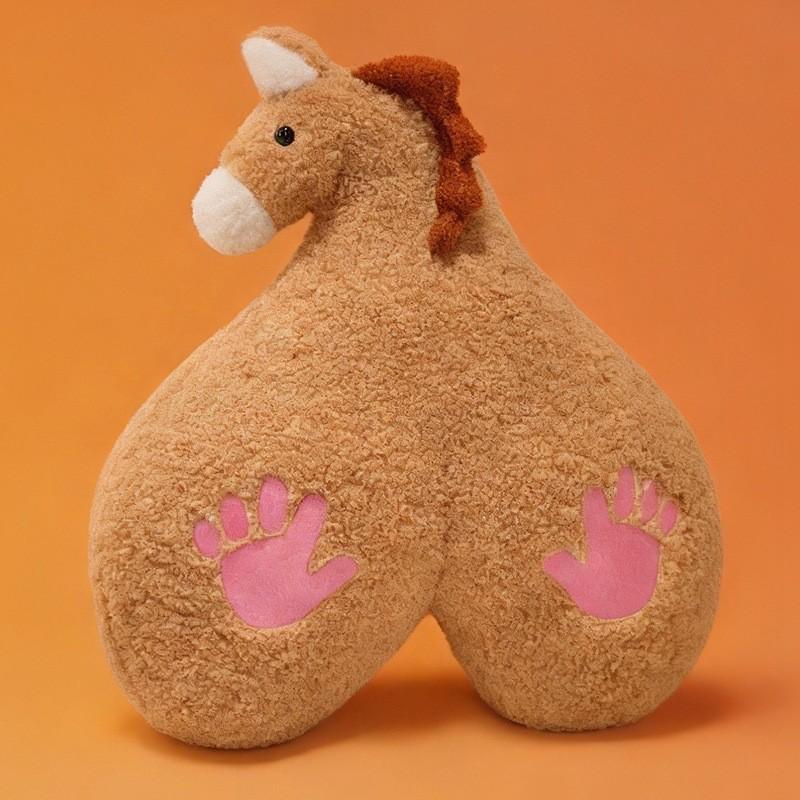 

Chinese Zodiac Horse Plush Toy With Soft Polyester Filling For Kids And Adults LightBrown,40cm