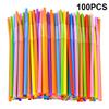 100PCS Colorful&Black Flexible Plastic Drinking Straws Milk Tea Bar Party Wedding Kitchen Beverage Straw For Home Accessories