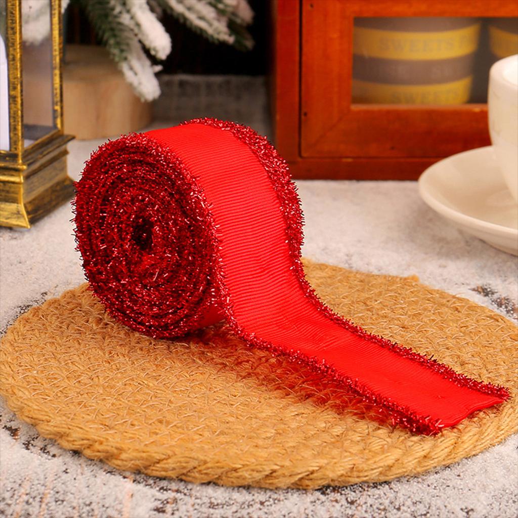 Christmas Polyester Ribbon Garland Material DIY Ribbon Edging Gift Packaging Bow Decoration Tape