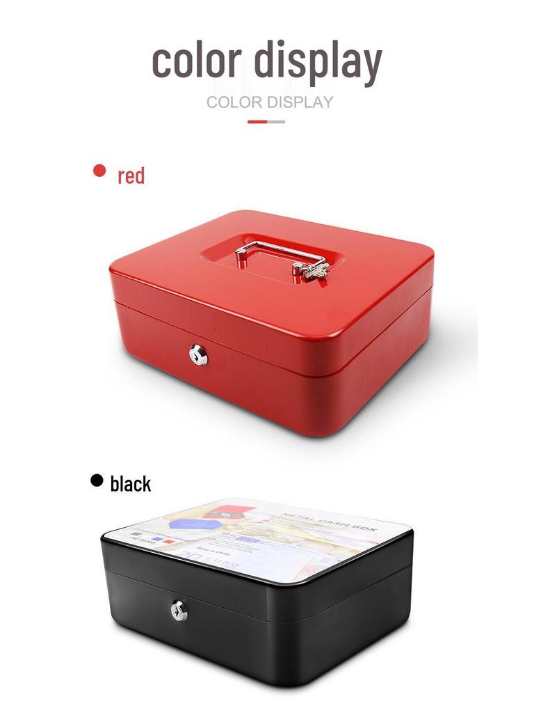 Portable Steel Cash and Jewelry Storage Box with Key Lock