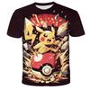 2026 New Anime Pikachu Children 3D Fashion Casual T-shirt Pokemon Boys Girls Kids Cosplay Yellow Clothing T-shirt Short Sleeve