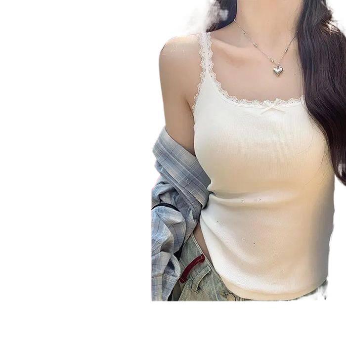 Women's Slimming Modal Ribbed Cotton Lace Trim Camisole - Conceals Underarm Flaws