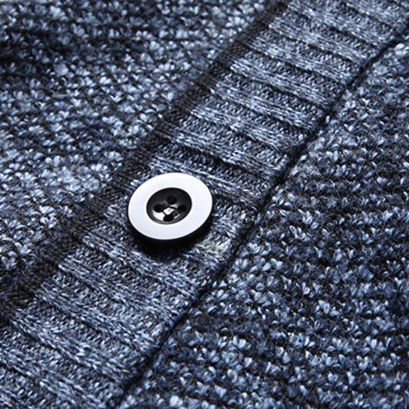 New Autumn And Winter Fashionable Warm Knitted Button Cardigan Sweater Jacket For Men Large Size Solid Color Loose Casual Jacket