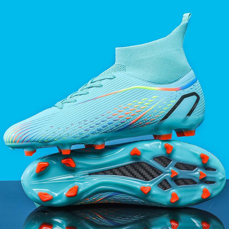 Professional Sports Soccer Shoes Men's High Top Student Teen Male TF Broken Nails Girl Training Adult Game