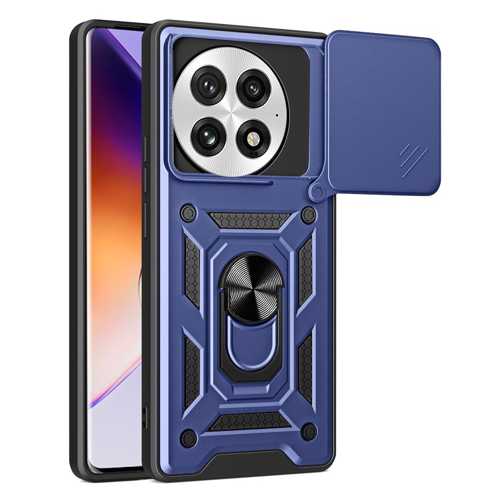 For OnePlus 13 Case with Slide Camera Lid PC+TPU Kickstand Phone Cover