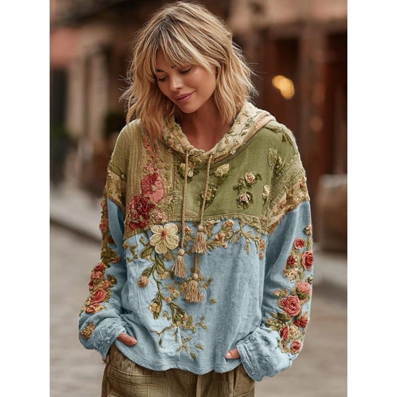 Casual Shirt Trend Japanese Ethnic Style Cherry Blossom Art Print Loose Coat