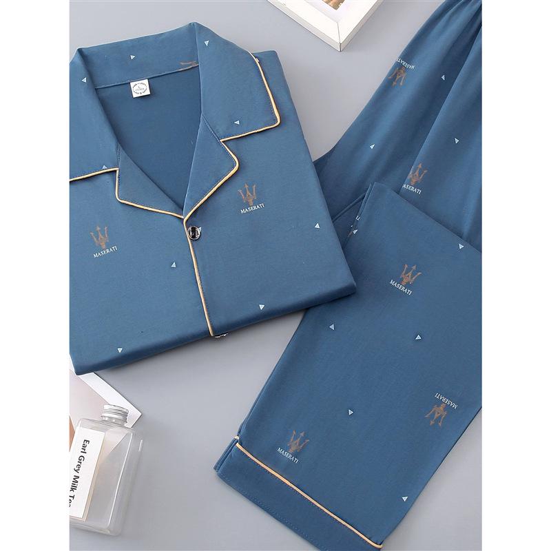 Men's Cotton Long Sleeve Pajamas - Spring To Winter, Plus Size, Stylish Youth Homewear