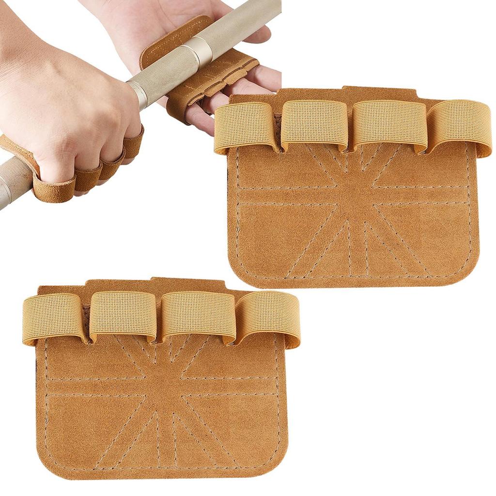 1 Pair Cowhide Grip Pads Lifting Grips Gym Workout Gloves Weightlifting Calisthenics Powerlifting Fitness Sports Hand Protector