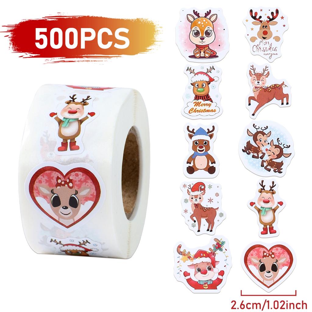 500 Stück Frohe Weihnachten Aufkleber Cristmas Xmas Party Siegel Etiketten Aufkleber Für DIY Geschenke Backverpackung Umschlag Schreibwaren Dekor