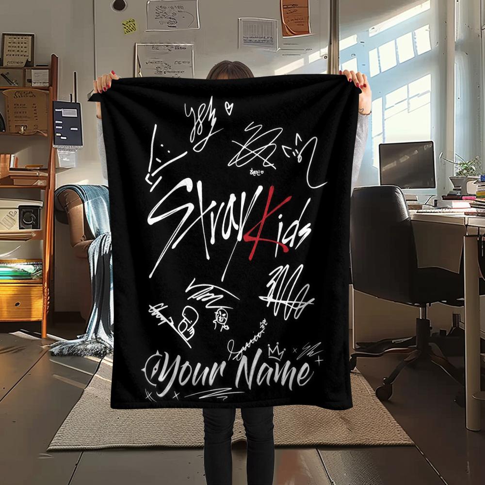 1 Stück Individueller Name SKZ Gemustert Flanelldecke Geeignet für Alle Jahreszeiten für Heimdekoration Wärme und Komfort Geschenke Feiertagsgeschenk -HE211
