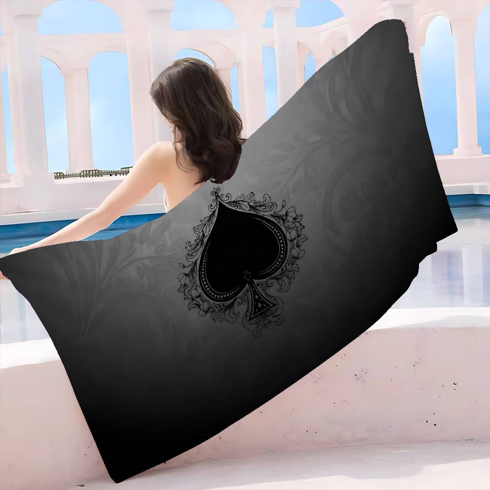Ace of Spade Microfiber Beach Towel Absorbent Quick Dry Soft Yoga Swimming Resort Mountain Climbing Towel
