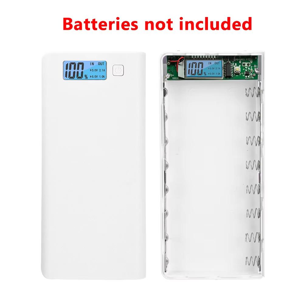 

Корпус Power Bank для 8*18650 аккумуляторов, без пайки, для зарядки и хранения, 5V, двойной USB Type C, держатель аккумуляторов для смартфона