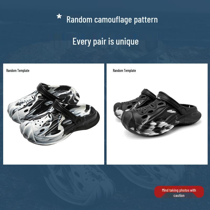 Men's Camouflage Arch Support Anti-slip Closed Toe Slippers - Beach, Garden, Outdoor Sandals