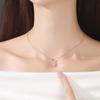 Classic Luxury Rose Gold Shining Crystal Zircon Beating Heart Pendant Necklace for Women Exquisite Valentine's Day Gift Jewelry