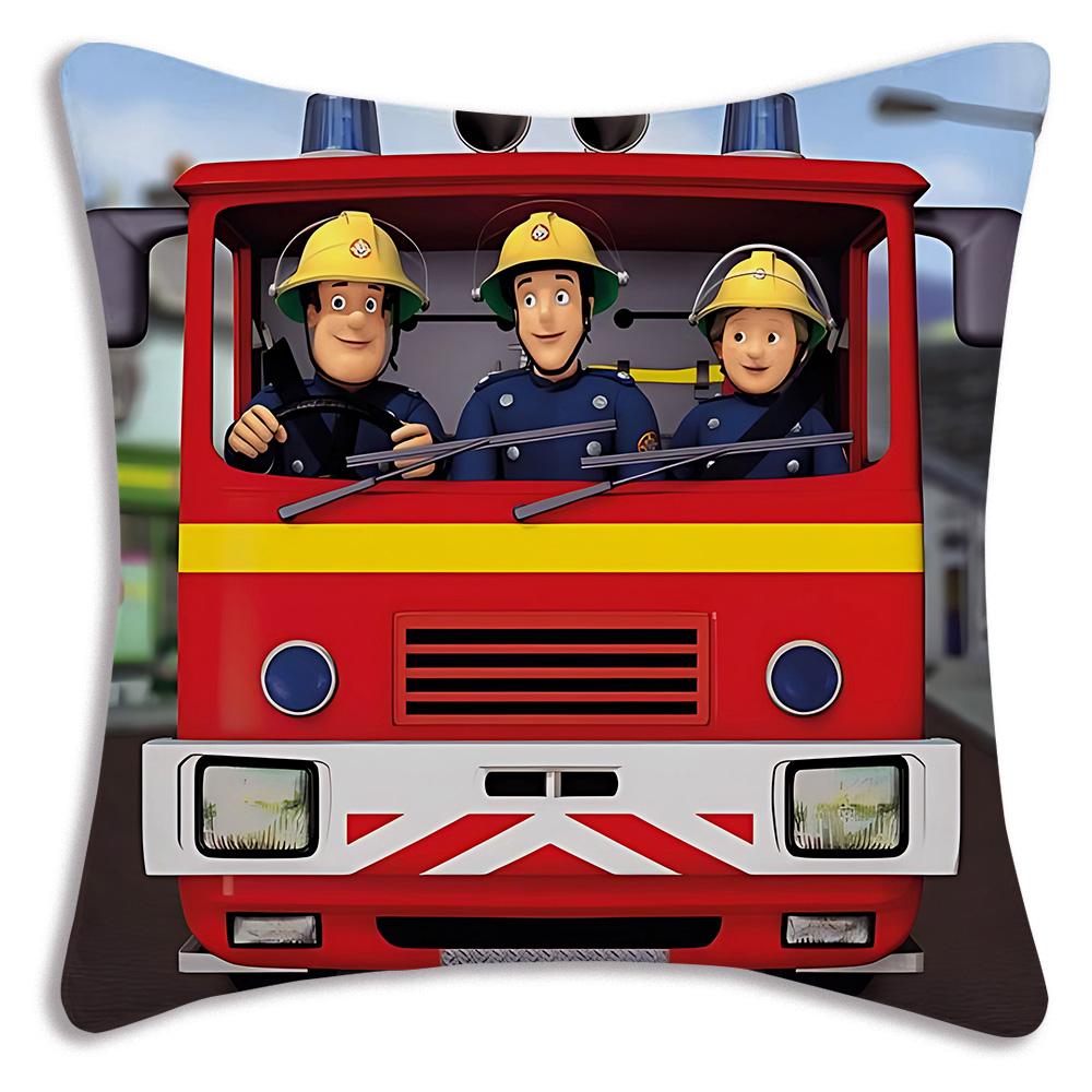 Anime Für Feuerwehrmänner S-Sam Kissenbezüge Cartoon Sofa Dekorativ Zuhause Doppelseitiger Druck Kurzer Plüsch Niedlicher Kissenbezug