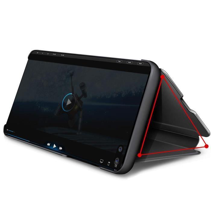 Puzdro Samsung Galaxy S20 FE, Priehľadné Zrkadlové Ultra Tenké s Držiakom pre Samsung S20 FE, Čierne