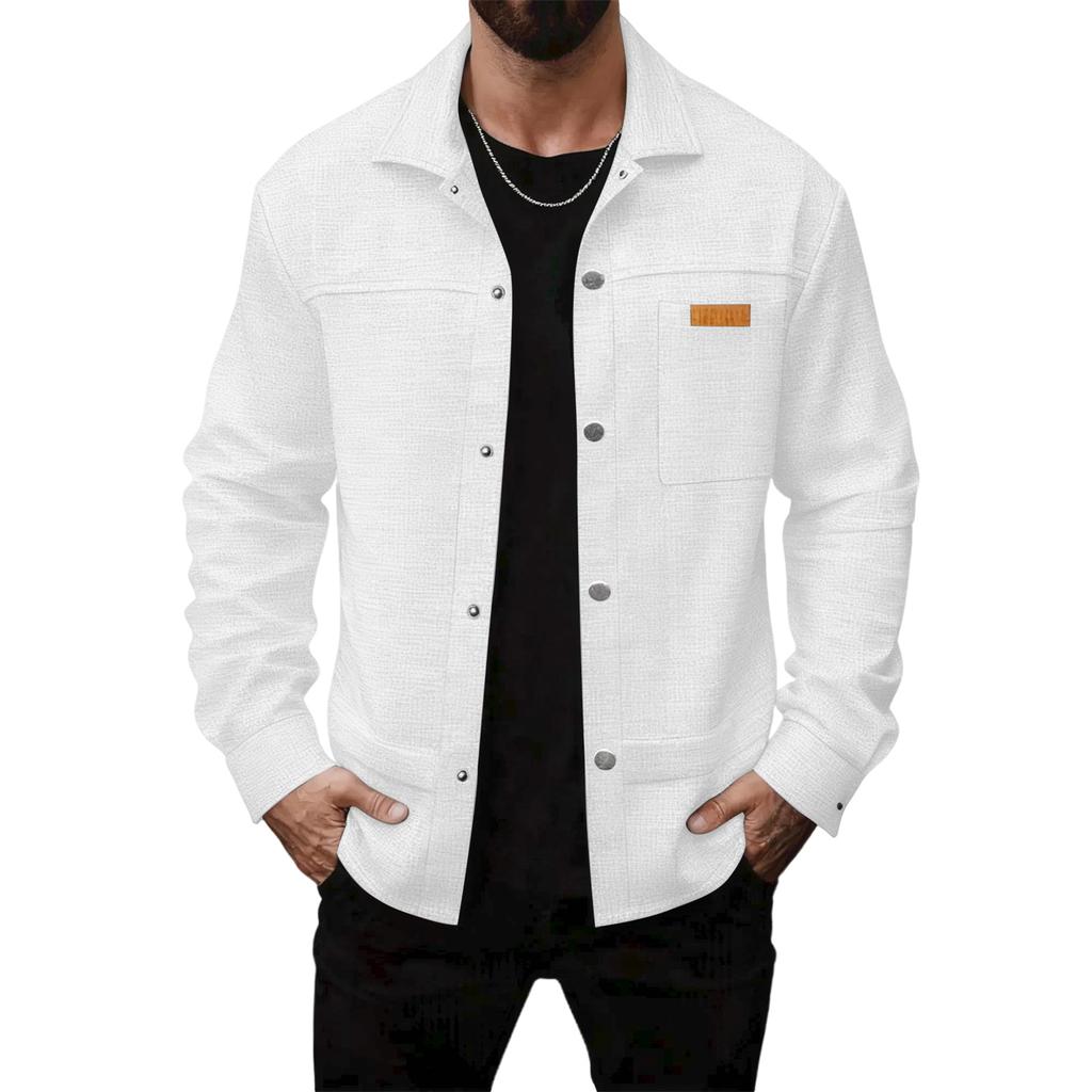 Men's Relaxed-Fit Casual Jacket Long-Sleeve Outerwear