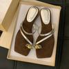 Small Slope Heel French Beautiful Silver Set of Toe Sandals Women's 2025 New Versatile Skirt Beautiful Beach Sandals