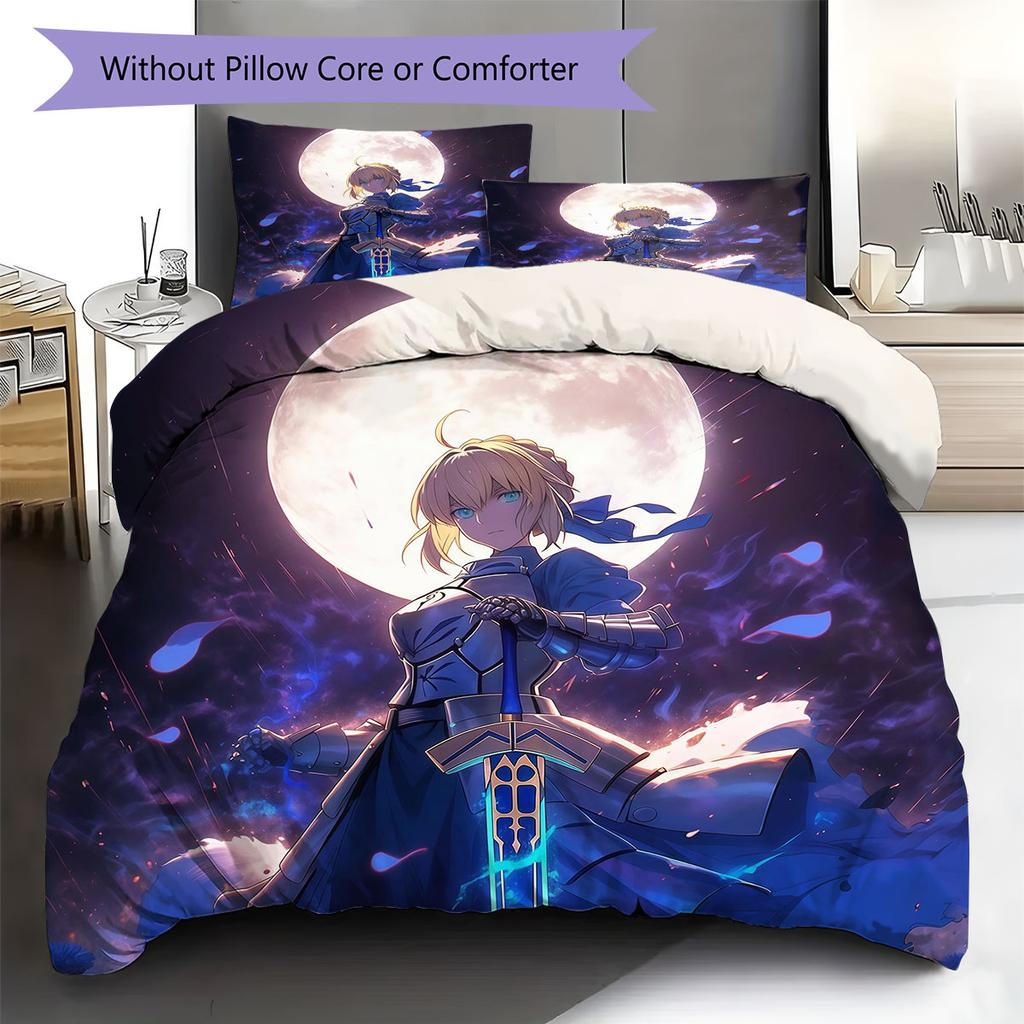 Fate Pattern Bedding Quilt Set Quilt Cover Pillowcase Home Decoration Birthday Gift (1 * duvet cover + 2 * pillowcase, without core)