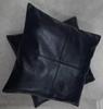 LAMBSKIN LEATHER PILLOW Cover Navy Blue | Square Leather Cushion Cover | Home & Living Décor Leather Throw Cover | Housewarming Gift Set 2