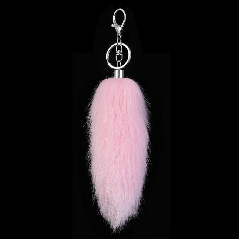 Stylish Artificial Animal Tail Keychain Soft Plush Key Ring Versatile Bag Decoration Youth Fashion Accessory for Purse