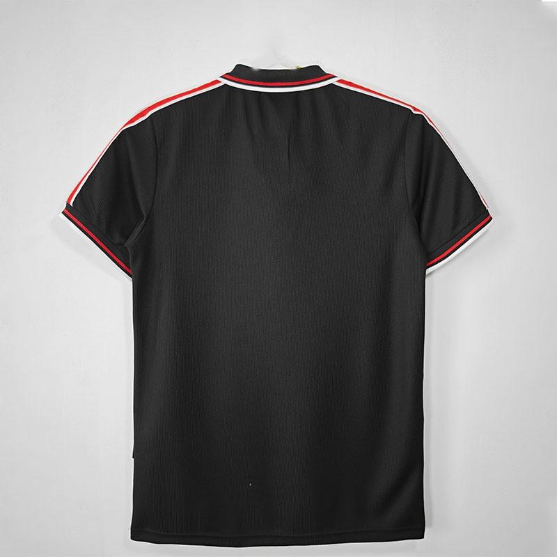 Retro Manchester United 1998 Black Short Sleeve Soccer Jersey Mens Sport T-Shirt Bamboo Fiber Fall Winter