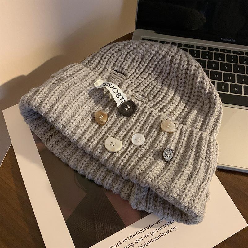 Knitted Woolen Hat for Women In Autumn and Winter Korean Style Cold Proof and Warm Pullover Hat Versatile and Face Friendly Small Hat  Trendy