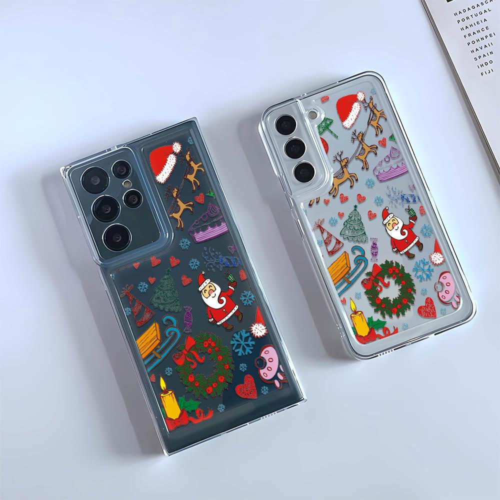 Christmas Snowman Soft Tpu Case For Samsung M23 F23 M53 M33 5G Case On Samsung A14 S23 Plus Ultra FE Case Cover Funda Bumber