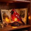 Resin Red Bird Table Lamp Handmade Stained Glass Lamp Bird Decor Light  Bedside Table
