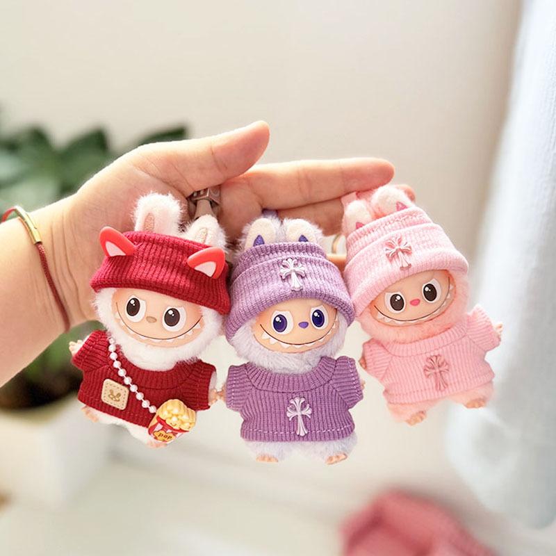 Mini Version 4.0 Vinyl Face Plush Blind Box Doll Clothes Christmas Set Small Nose Gaga Heart Bottom Password