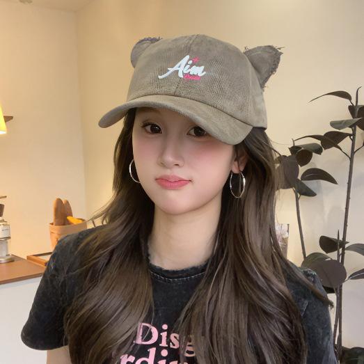 Cute Cat Ears Cap Women'S Spring And Summer Versatile Face Small Baseball Cap High Quality Hat
