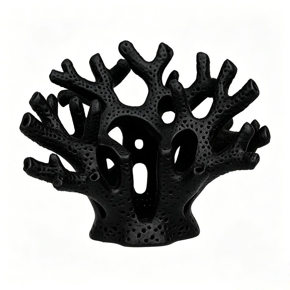 Multi-hole Aquarium Hideaway Cave Realistic Coral Hideaway Cave Underwater Ornament чёрный