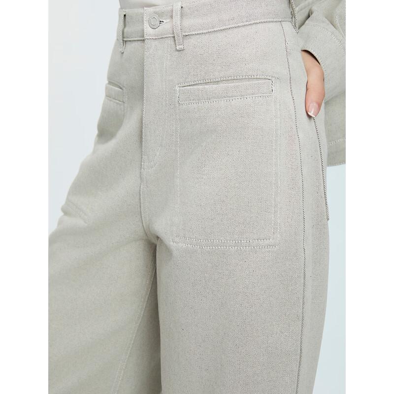 ELLE Women's High-Waisted Cotton Jeans