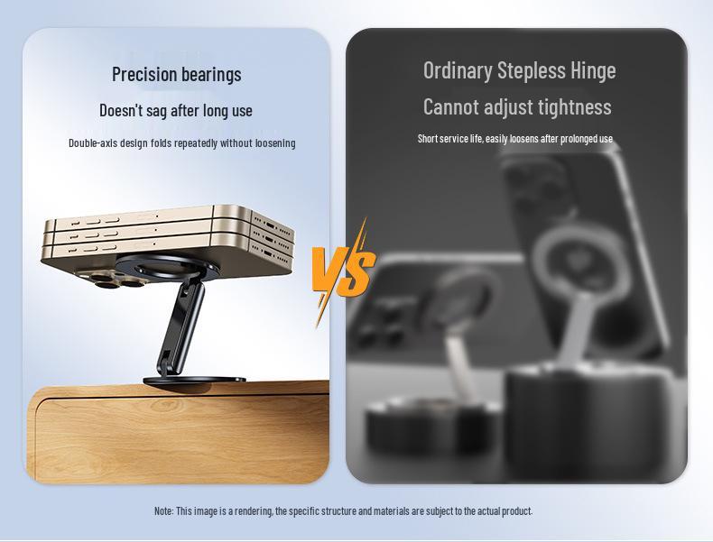 Dual-Sided Magnetic MagSafe Phone Stand: Strong & Versatile for Desk, Gym, Car, or Wall.